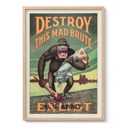 Destroy This Mad Brute Vintage Poster by Harry R. Hopps