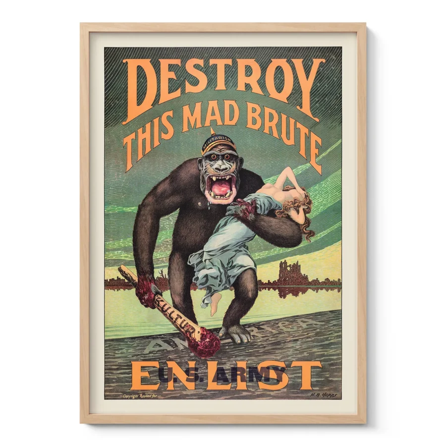 Destroy This Mad Brute Vintage Poster by Harry R. Hopps