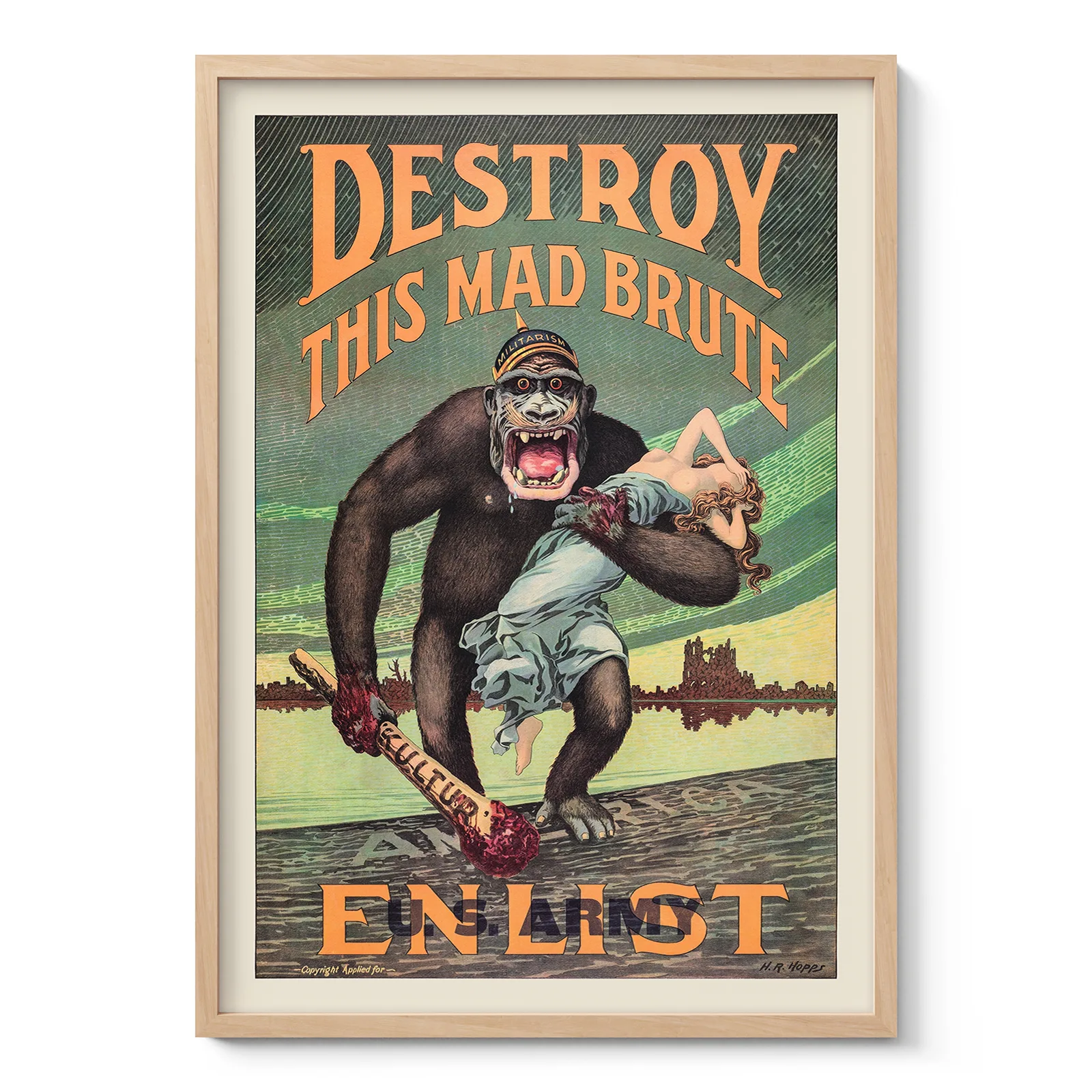 Destroy This Mad Brute Vintage Poster by Harry R. Hopps