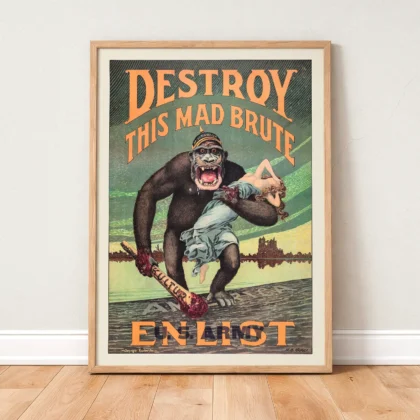 Destroy This Mad Brute Vintage Poster by Harry R. Hopps