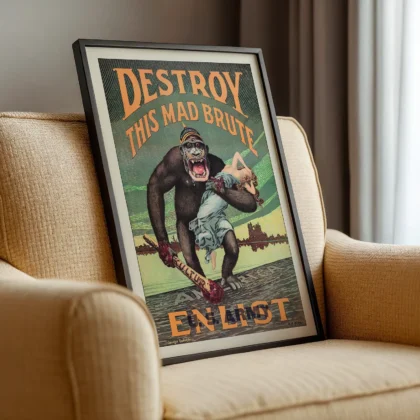 Destroy This Mad Brute Vintage Poster by Harry R. Hopps
