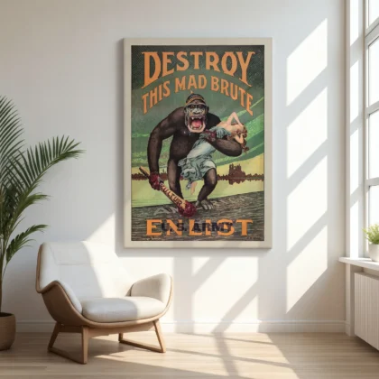 Destroy This Mad Brute Vintage Poster by Harry R. Hopps