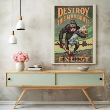 Destroy This Mad Brute Vintage Poster by Harry R. Hopps