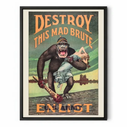 Destroy This Mad Brute Vintage Poster by Harry R. Hopps
