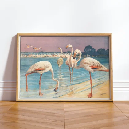 Flamingo Poster – Vintage Bird Art Print