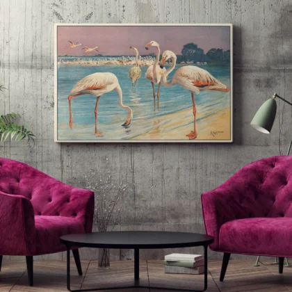 Flamingo Poster – Vintage Bird Art Print