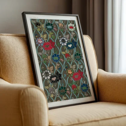 G. A. Audsley Japanese Floral Textile Pattern Print