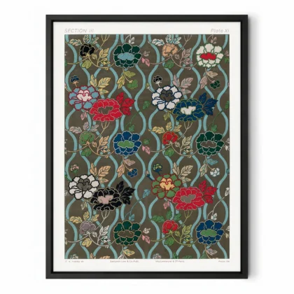 G. A. Audsley Japanese Floral Textile Pattern Print