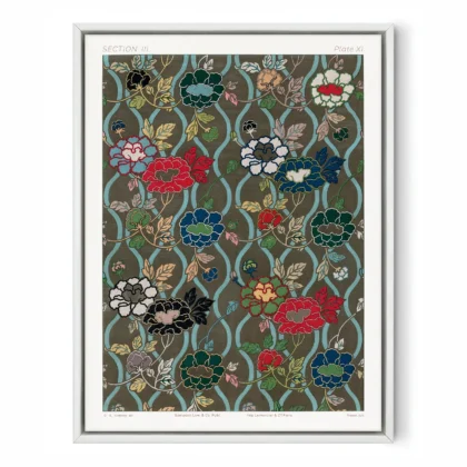 G. A. Audsley Japanese Floral Textile Pattern Print