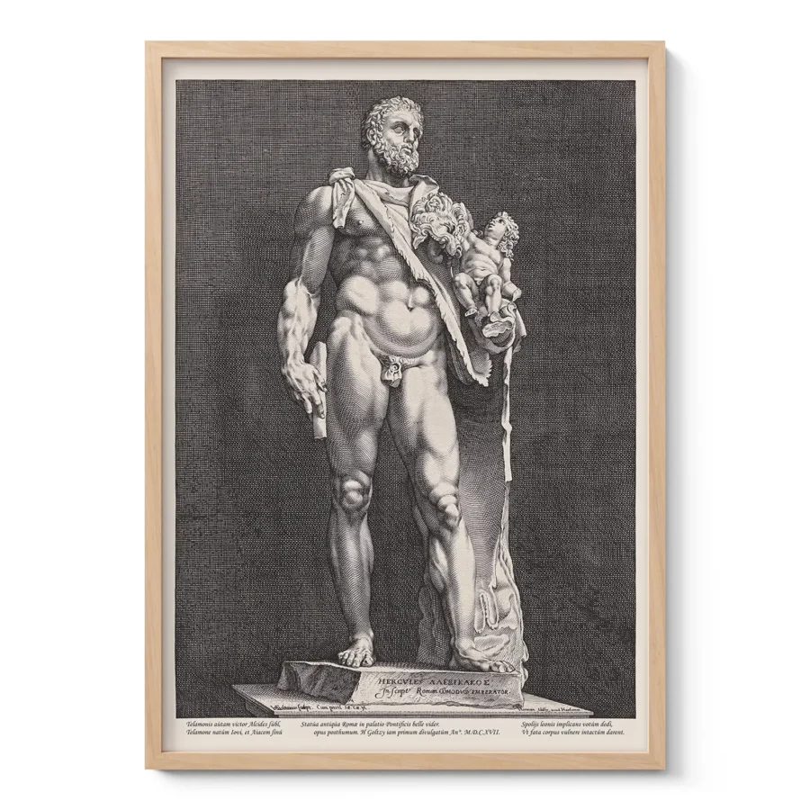Hercules and Telephos Antique Statue Print