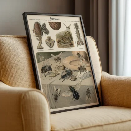 Insect Wall Art – Flies Print by Albert Kull