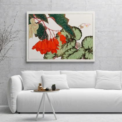 Japanese Begonia Botanical Print by Tanigami Konan