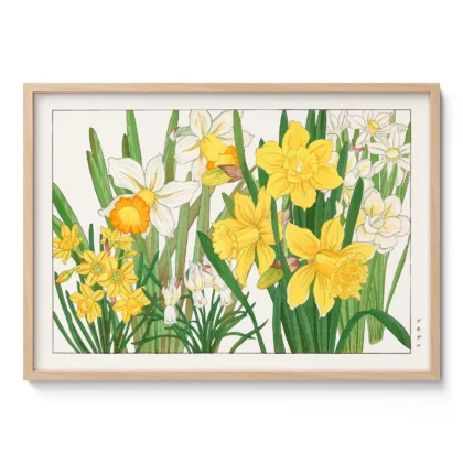 Japanese Daffodils Floral Print by Tanigami Konan