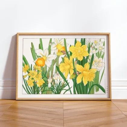Japanese Daffodils Floral Print by Tanigami Konan