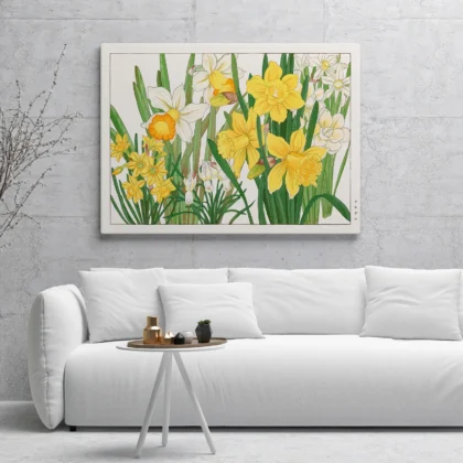 Japanese Daffodils Floral Print by Tanigami Konan