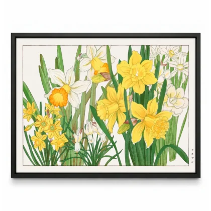 Japanese Daffodils Floral Print by Tanigami Konan