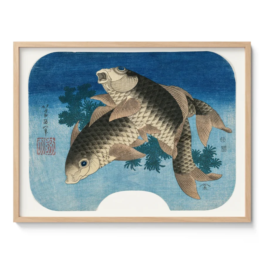 Japanese Fish Wall Art – Carp Print by Katsushika Hokusai
