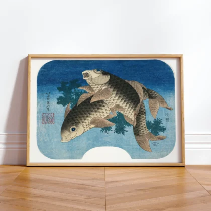Japanese Fish Wall Art – Carp Print by Katsushika Hokusai