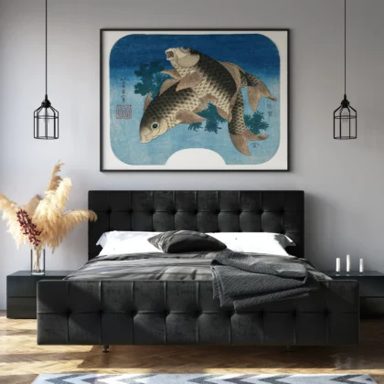 Japanese Fish Wall Art – Carp Print by Katsushika Hokusai