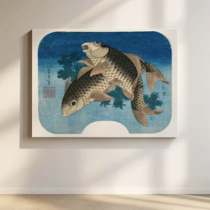 Japanese Fish Wall Art – Carp Print by Katsushika Hokusai
