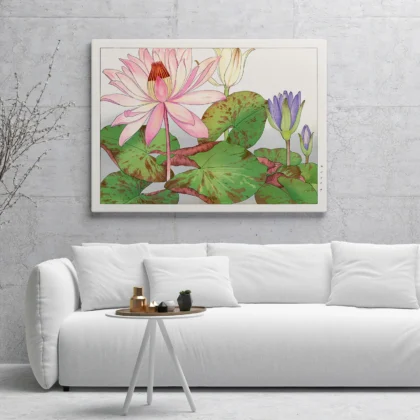 Japanese Lotus Flower Wall Art by Tanigami Konan
