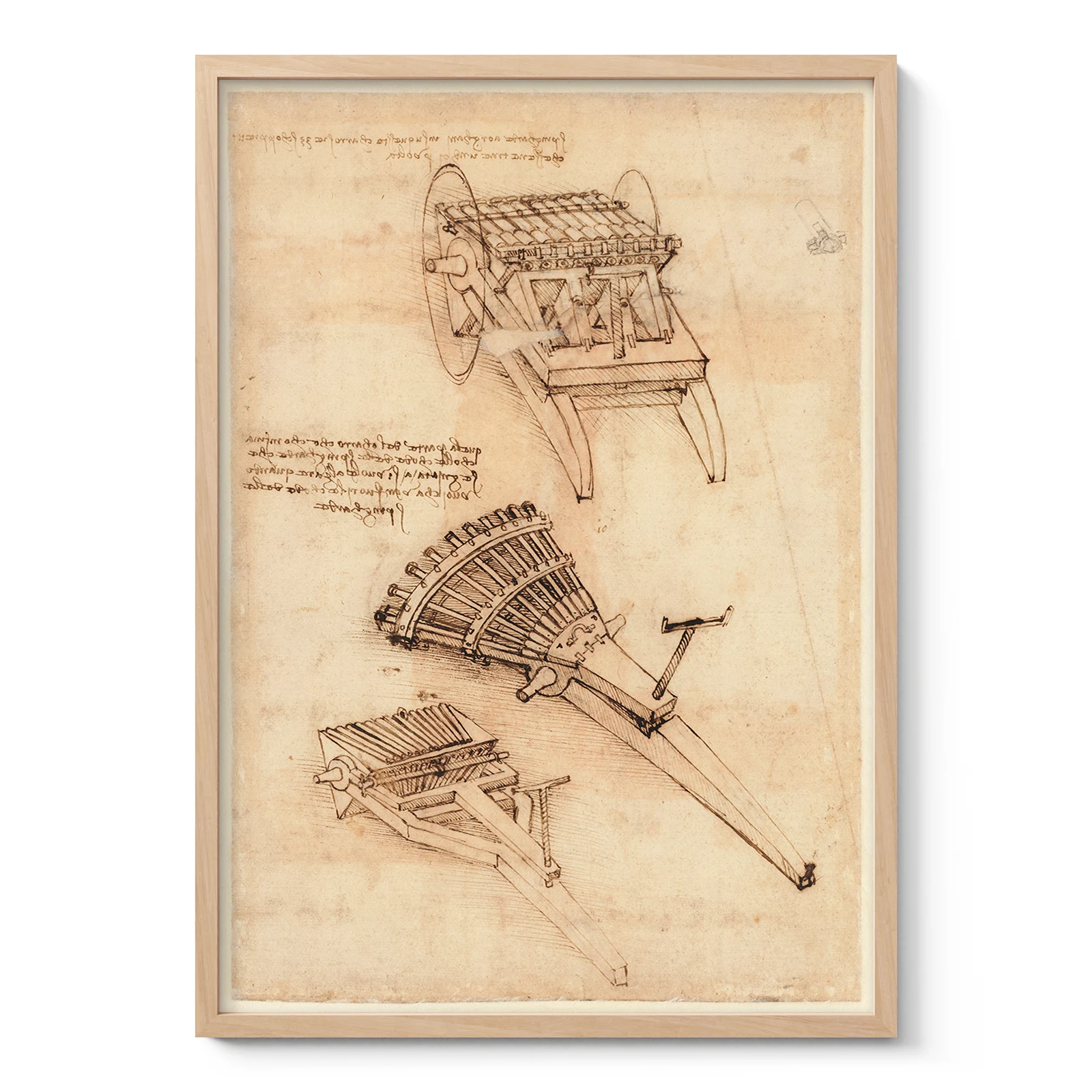 Leonardo da Vinci Mechanical Drawing Print