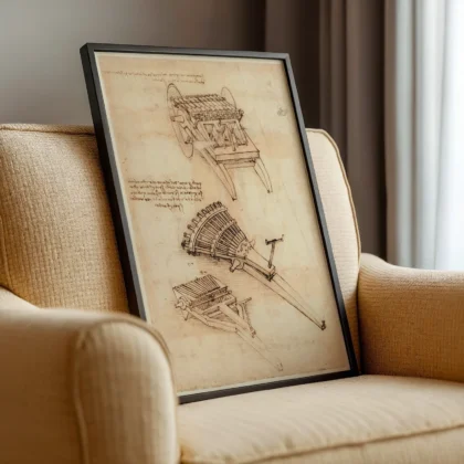 Leonardo da Vinci Mechanical Drawing Print