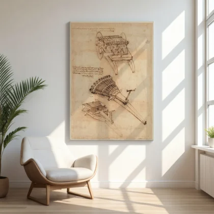 Leonardo da Vinci Mechanical Drawing Print
