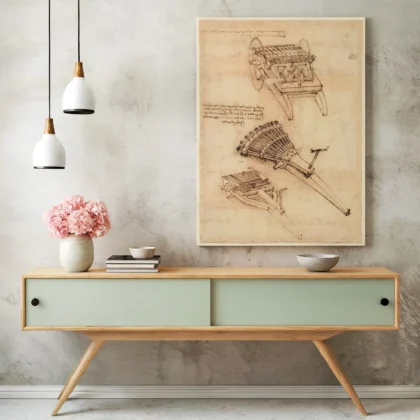 Leonardo da Vinci Mechanical Drawing Print
