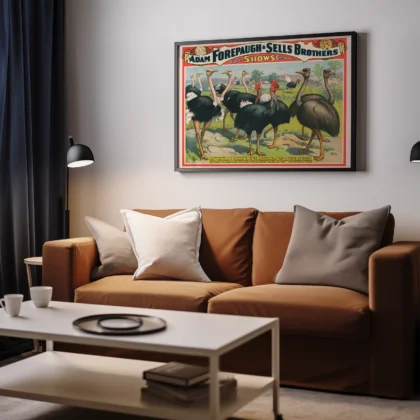 Ostrich Circus Wall Art – Adam Forepaugh & Sells Brothers