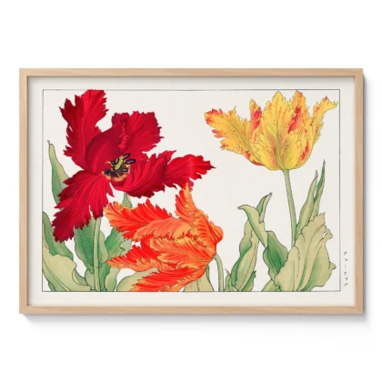 Parrot Tulips – Japanese Floral Print by Tanigami Konan