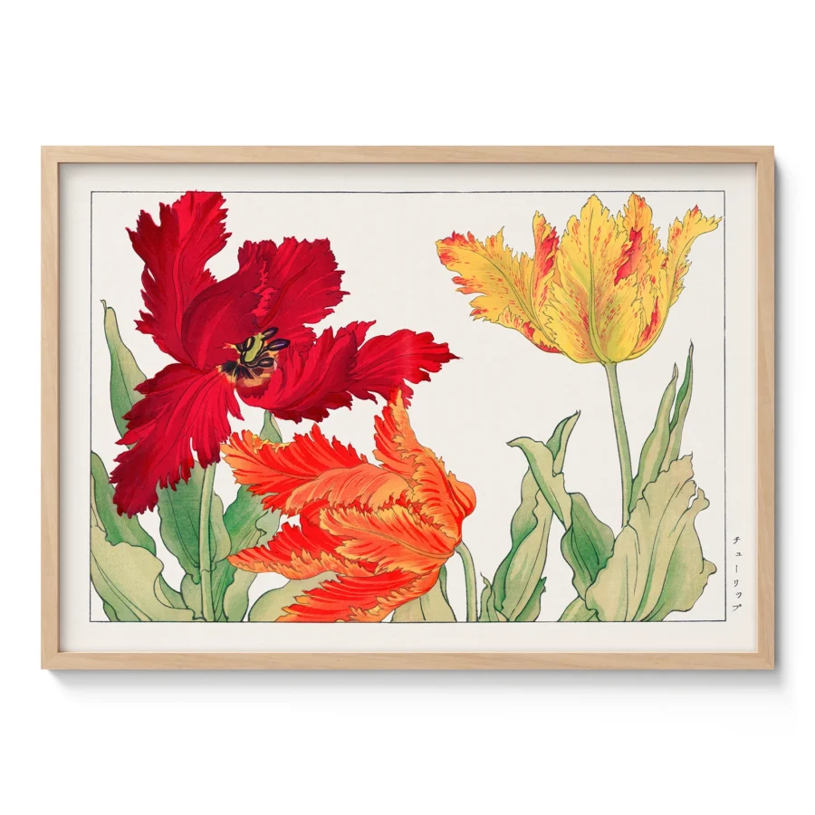 Parrot Tulips – Japanese Floral Print by Tanigami Konan