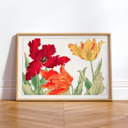 Parrot Tulips – Japanese Floral Print by Tanigami Konan