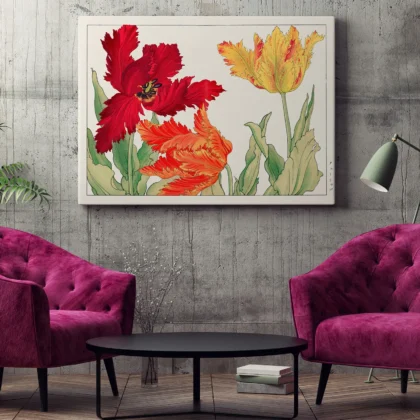 Parrot Tulips – Japanese Floral Print by Tanigami Konan