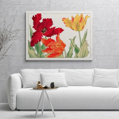 Parrot Tulips – Japanese Floral Print by Tanigami Konan