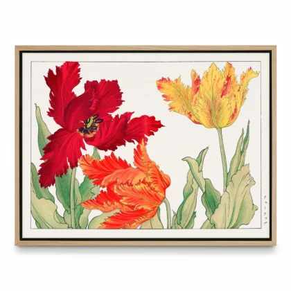Parrot Tulips – Japanese Floral Print by Tanigami Konan