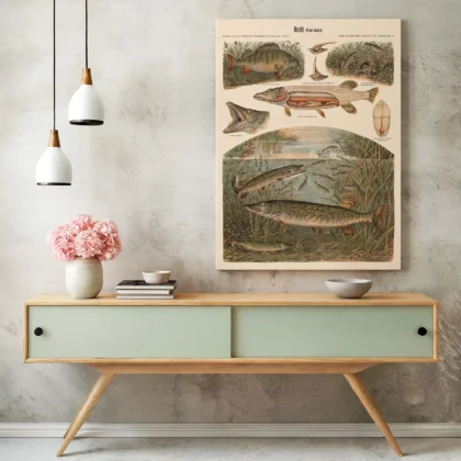Pike Fish Wall Art – Vintage Print by Albert Kull