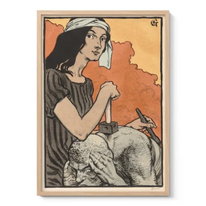 Sculptress Art Nouveau Print by Eugene Grasset