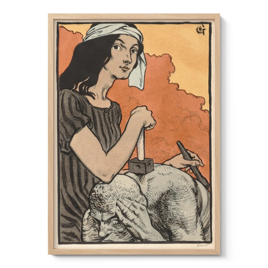 Sculptress Art Nouveau Print by Eugene Grasset