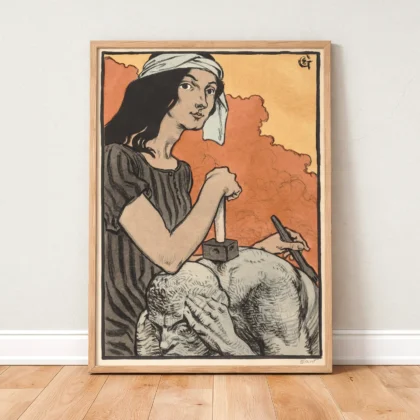 Sculptress Art Nouveau Print by Eugene Grasset