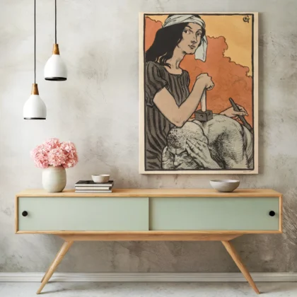 Sculptress Art Nouveau Print by Eugene Grasset