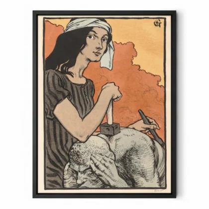 Sculptress Art Nouveau Print by Eugene Grasset