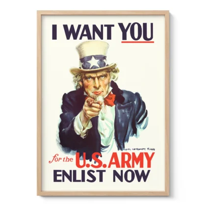 Uncle Sam Wandbild – „I Want You“ Rekrutierungsplakat der US-Armee