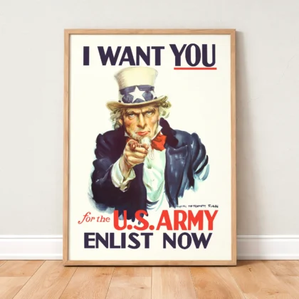 Uncle Sam Wandbild – „I Want You“ Rekrutierungsplakat der US-Armee