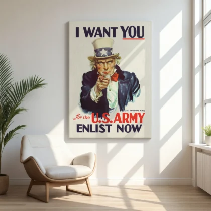 Uncle Sam Wandbild – „I Want You“ Rekrutierungsplakat der US-Armee