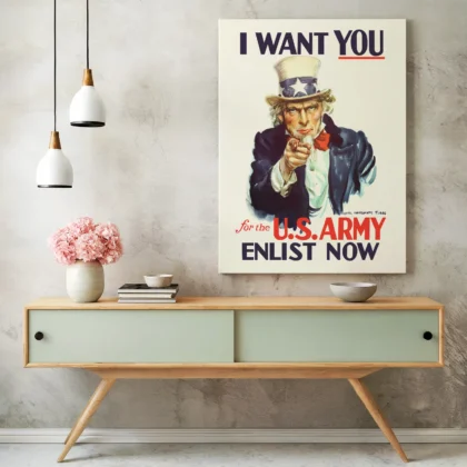 Uncle Sam Wandbild – „I Want You“ Rekrutierungsplakat der US-Armee