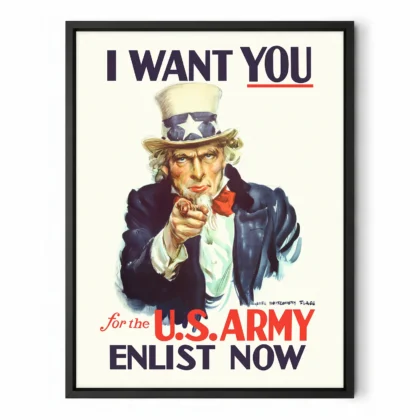 Uncle Sam Wandbild – „I Want You“ Rekrutierungsplakat der US-Armee