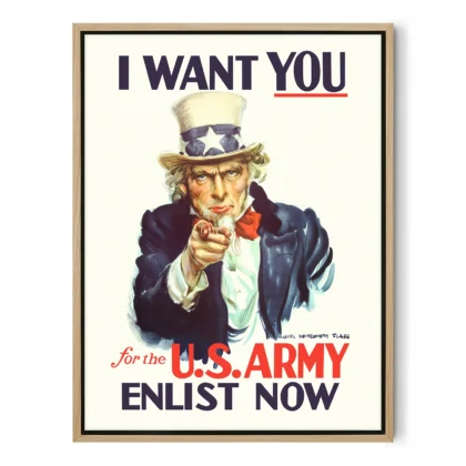 Uncle Sam Wandbild – „I Want You“ Rekrutierungsplakat der US-Armee