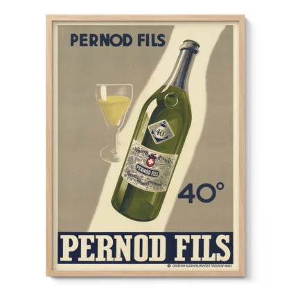 Vintage Alcohol Poster – French Anise Liqueur Wall Art