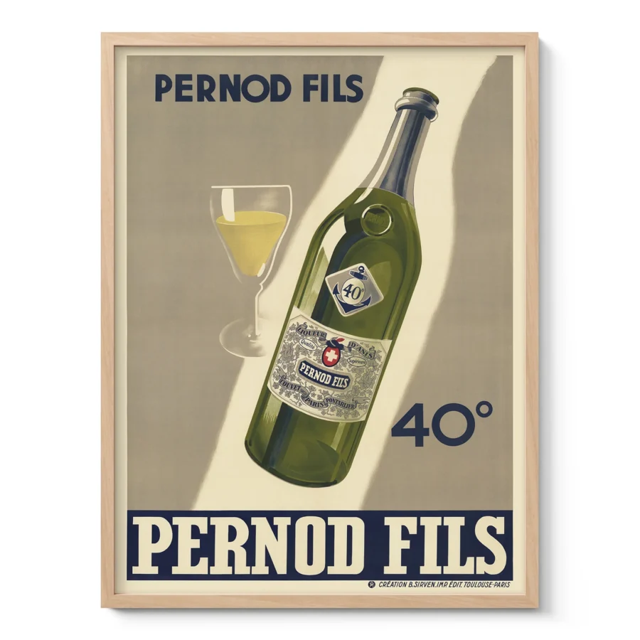 Vintage Alcohol Poster – French Anise Liqueur Wall Art